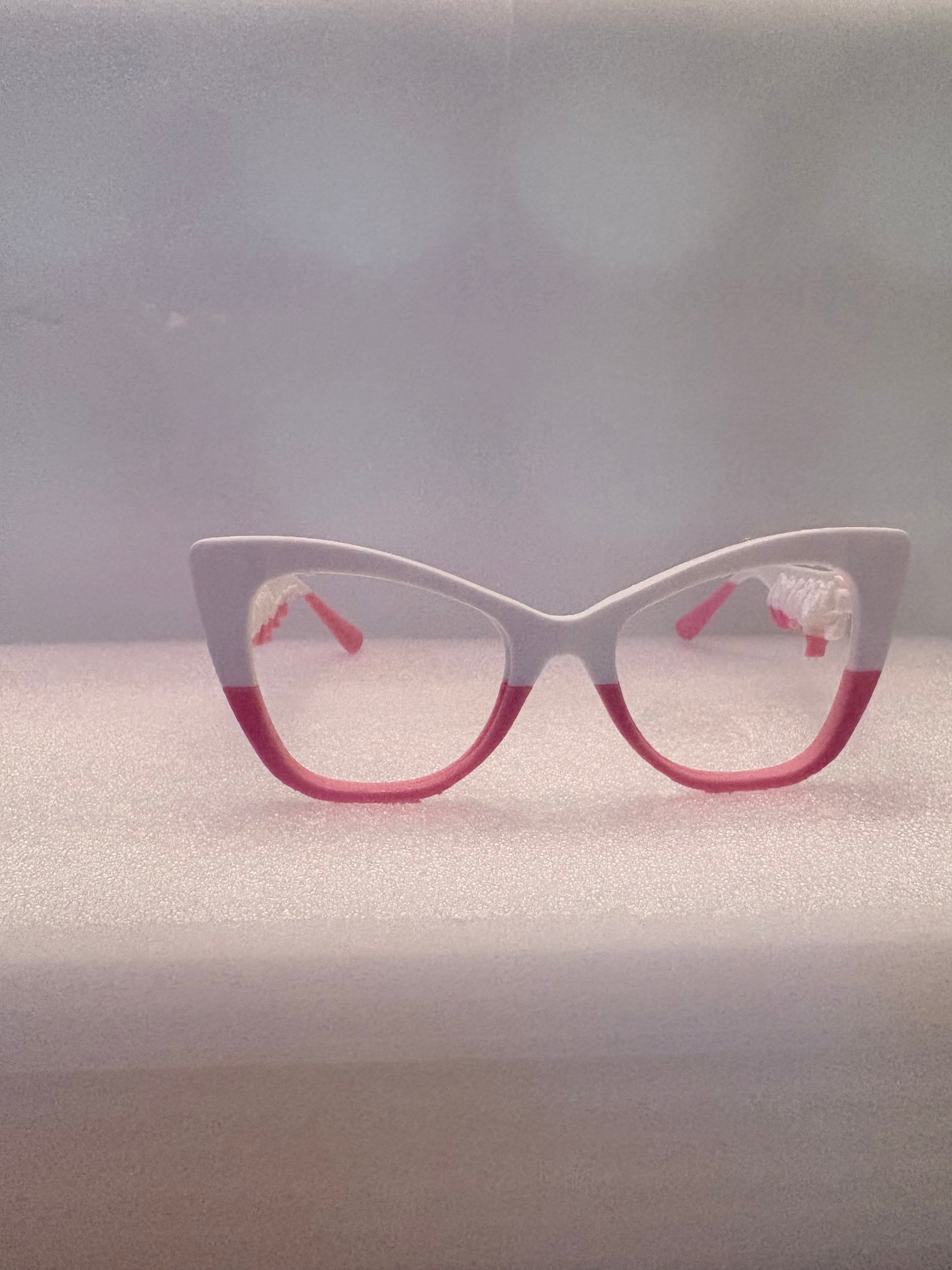 Pink+White Cat Eye